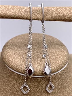 *Серьги Белый Фианит цв Белое арт. 02-4311-00-501-1120-38-411 (вес 3,32 г) - фото 341765 *Серьги Белый Фианит цв Белое арт. 02-4311-00-501-1120-38-411 (вес 3,32 г) - фото 341765