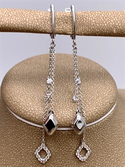 *Серьги Белый Фианит цв Белое арт. 02-4311-00-501-1120-38-411 (вес 3,32 г) - фото 341766 *Серьги Белый Фианит цв Белое арт. 02-4311-00-501-1120-38-411 (вес 3,32 г) - фото 341766