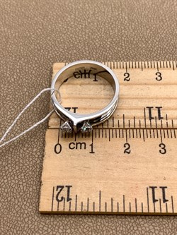 *Кольцо р.18 Белый Фианит цв Белое арт. 01-5140-00-501-1120-38-287,идет на 17-17,5 размер (вес 3,55 г) - фото 341808