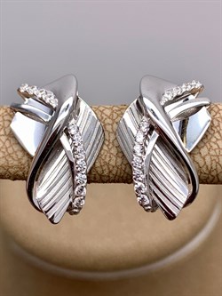 *Серьги Белый Фианит цв Белое арт. 02-4046-00-401-1120-48-782 (вес 3,87 г) - фото 341849 *Серьги Белый Фианит цв Белое арт. 02-4046-00-401-1120-48-782 (вес 3,87 г) - фото 341849