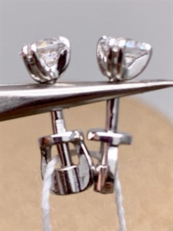 *Пусеты Белый Фианит цв Белое арт. 02-0356-00-501-1120-38-469 (вес 1,18 г) - фото 341862