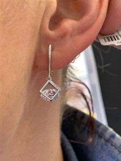 *Серьги Белый Фианит цв Белое арт. 02-4343-00-501-1120-38-129 (вес 3,66 г) - фото 341883