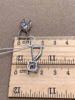 *Серьги Белый Фианит цв Белое арт. 02-4343-00-501-1120-38-129 (вес 3,66 г) - фото 341887