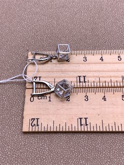 *Серьги Белый Фианит цв Белое арт. 02-4343-00-501-1120-38-129 (вес 3,66 г) - фото 341888