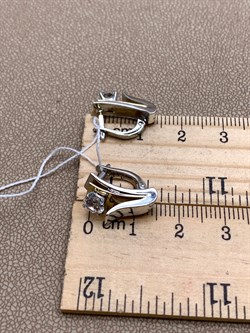 *Серьги Белый Фианит цв Белое и Лимонное арт. 02-4221-00-501-1121-67-419 (вес 5,23 г) - фото 341905