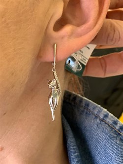 *Серьги Белый Фианит цв Белое арт. 02-4396-00-401-1120-48-384 (вес 6,61 г) - фото 341934