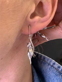 *Серьги Белый Фианит цв Белое арт. 02-4396-00-401-1120-48-384 (вес 6,61 г) - фото 341935