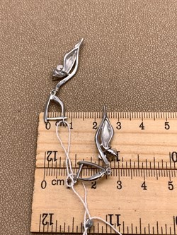 *Серьги Белый Фианит цв Белое арт. 02-4396-00-401-1120-48-384 (вес 6,61 г) - фото 341939