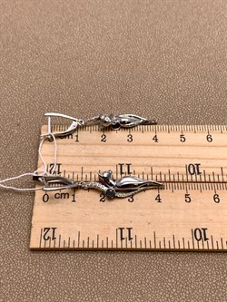 *Серьги Белый Фианит цв Белое арт. 02-4396-00-401-1120-48-384 (вес 6,61 г) - фото 341940