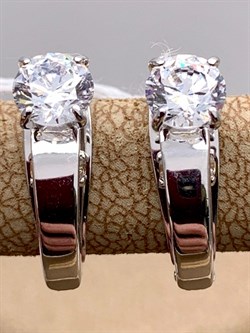 *Серьги Белый Фианит цв Белое арт. 02-4318-00-501-1120-38-023 (вес 3,68 г) - фото 341947