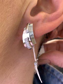 *Серьги Белый Фианит цв Белое арт. 02-4044-00-401-1120-48-412 (вес 3,52 г) - фото 342012 *Серьги Белый Фианит цв Белое арт. 02-4044-00-401-1120-48-412 (вес 3,52 г) - фото 342012