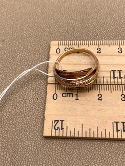 *Кольцо р.17,5 цв Красное, Белое арт. 01-5139-00-000-1111-48-739 (вес 3,63 г) - фото 342120