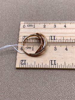 *Кольцо р.17,5 цв Красное, Белое арт. 01-5139-00-000-1111-48-739 (вес 3,63 г) - фото 342121