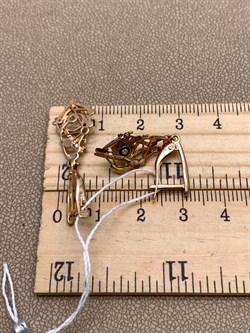 *Серьги цв Красное, Белое арт. 02-4201-00-000-1111-48-439 (вес 3,63 г) - фото 342170