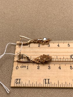 *Серьги цв Красное, Белое арт. 02-4201-00-000-1111-48-439 (вес 3,63 г) - фото 342172