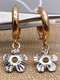 *Серьги Конго цв Красное, Белое арт. 02-0619-00-000-1111-04-446 (вес 2,09 г) - фото 342219