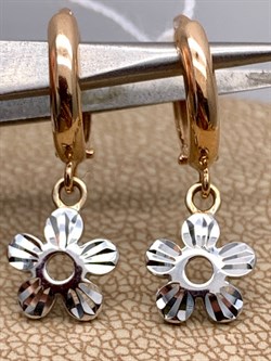 *Серьги Конго цв Красное, Белое арт. 02-0619-00-000-1111-04-446 (вес 2,09 г) - фото 342220