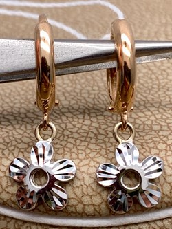 *Серьги Конго цв Красное, Белое арт. 02-0619-00-000-1111-04-446 (вес 2,09 г) - фото 342222