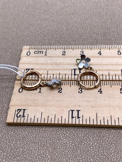 *Серьги Конго цв Красное, Белое арт. 02-0619-00-000-1111-04-446 (вес 2,09 г) - фото 342224