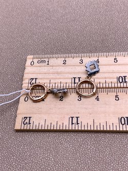 *Серьги Конго цв Красное, Белое арт. 02-0617-00-000-1111-04-392 (вес 2,28 г) - фото 342235