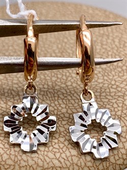 *Серьги Конго цв Красное, Белое арт. 02-0617-00-000-1111-04-408 (вес 2,28 г) - фото 342239