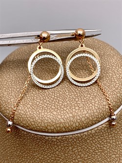 *Серьги Пусеты цв Красное, Белое арт. 02-4107-00-000-1111-04-428 (вес 2,71 г) - фото 342293