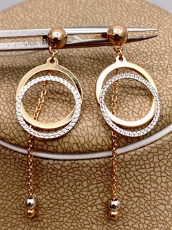 *Серьги Пусеты цв Красное, Белое арт. 02-4107-00-000-1111-04-428 (вес 2,71 г) - фото 342294