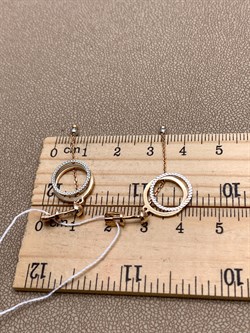 *Серьги Пусеты цв Красное, Белое арт. 02-4107-00-000-1111-04-428 (вес 2,71 г) - фото 342295