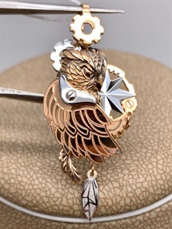 *Подвеска Сова цв Красное арт. 03-2847-00-000-1111-59-224 вес 3,28 г - фото 342322