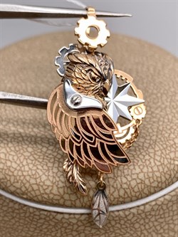 *Подвеска Сова цв Красное арт. 03-2847-00-000-1111-59-224 вес 3,28 г - фото 342324