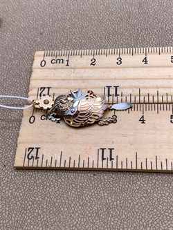 *Подвеска Сова цв Красное арт. 03-2847-00-000-1111-59-224 вес 3,28 г - фото 342326