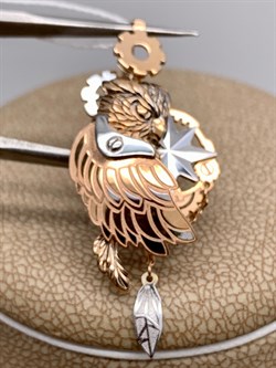 *Подвеска Сова цв Красное арт. 03-2847-00-000-1111-59-224 вес 3,28 г - фото 342328