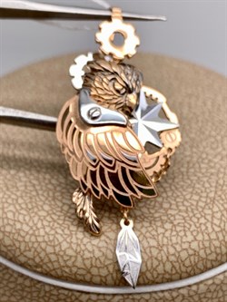 *Подвеска Сова цв Красное арт. 03-2847-00-000-1111-59-224 вес 3,28 г - фото 342330