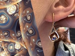 *Серьги цв Красное, Белое арт. 02-4285-00-000-1111-66-560 (вес 4,24 г) - фото 342365