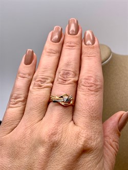 *Кольцо р.17,5 цв Красное, Белое арт. 01-5129-00-000-1111-04-731 (вес 2,2 г) - фото 342386