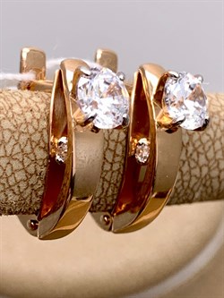 *Серьги Белый Фианит цв Красное арт. 02-4318-00-501-1110-38-757 (вес 3,85 г) - фото 342534