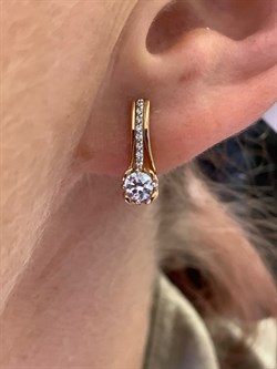 *Серьги Белый Фианит арт. 02-4338-00-501-1111-38-319 (вес 3,41 г) - фото 342690