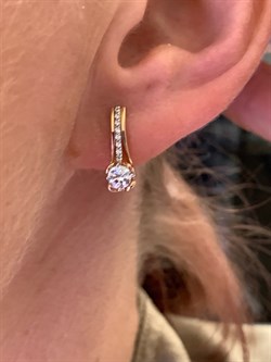 *Серьги Белый Фианит арт. 02-4338-00-501-1111-38-319 (вес 3,41 г) - фото 342691