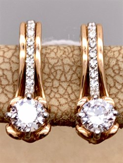 *Серьги Белый Фианит арт. 02-4338-00-501-1111-38-319 (вес 3,41 г) - фото 342692