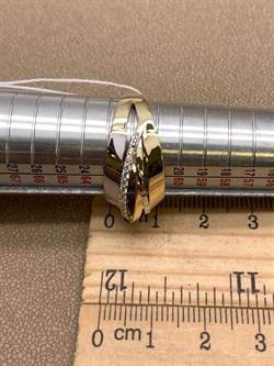 *Кольцо р.20 Белый Фианит цв  Лимонное, Белое арт. 01-5239-00-401-1121-42-419 (вес 4,61 г) - фото 342909