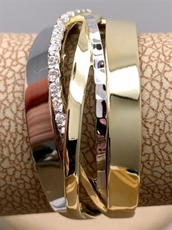 *Кольцо р.20 Белый Фианит цв  Лимонное, Белое арт. 01-5239-00-401-1121-42-419 (вес 4,61 г) - фото 342911