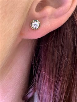 *Пусеты Белый Фианит цв  Лимонное, Белое арт. 02-4303-00-501-1121-38-350 (вес 1,9 г) - фото 342919