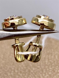 *Пусеты Белый Фианит цв  Лимонное, Белое арт. 02-4303-00-501-1121-38-350 (вес 1,9 г) - фото 342921