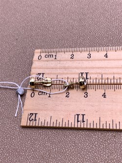 *Пусеты Белый Фианит цв  Лимонное, Белое арт. 02-4303-00-501-1121-38-350 (вес 1,9 г) - фото 342925