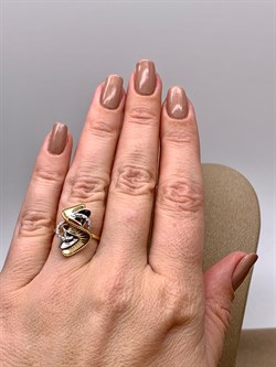 *Кольцо р.17 Белый Фианит цв  Лимонное, Белое арт. 01-5065-00-401-1121-48-611 (вес 2,5 г) - фото 342939