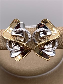 *Серьги Белый Фианит цв  Лимонное, Белое арт. 02-4007-00-401-1121-48-930 (вес 3,98 г) - фото 342946