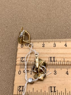 *Серьги Белый Фианит цв  Лимонное, Белое арт. 02-4007-00-401-1121-48-930 (вес 3,98 г) - фото 342947