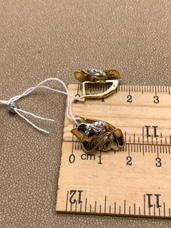 *Серьги Белый Фианит цв  Лимонное, Белое арт. 02-4007-00-401-1121-48-930 (вес 3,98 г) - фото 342948