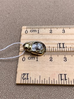 *Подвеска Белый Фианит цв  Лимонное, Белое арт. 03-2935-00-501-1121-38-719 (вес 1,81 г) - фото 342965