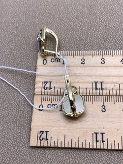 *Серьги Белый Фианит цв  Лимонное, Белое арт. 02-4277-00-501-1121-38-133 (вес 4,25 г) - фото 342970